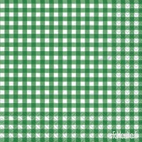 20 Serviettes de table motif carreaux vert foncé/carreaux/intemporel 33 x 33 cm - B00I3MBA6K